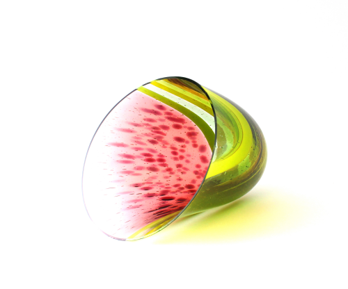 Watermelon - 2020 - Catherine Mahe - kilnformed drop out vessel